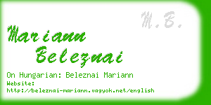 mariann beleznai business card